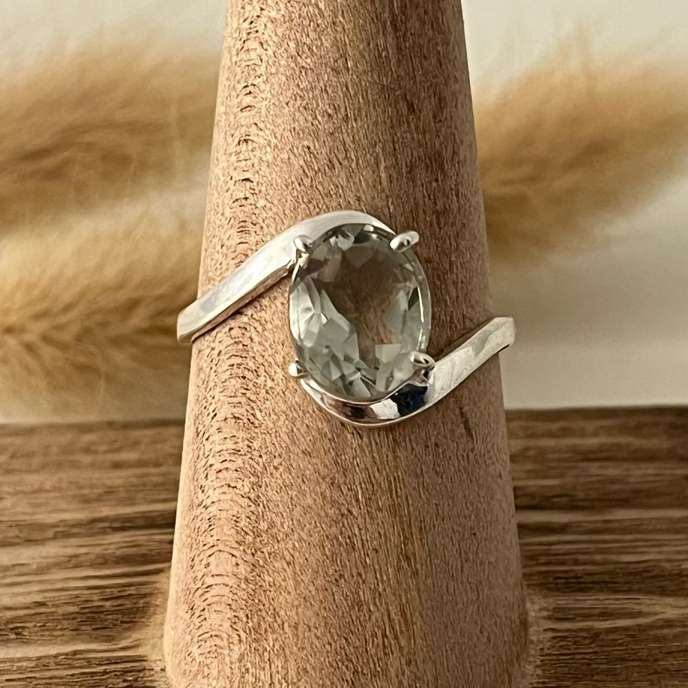 925 Solid Sterling Silver Green Amethyst Gemstone… - image 1